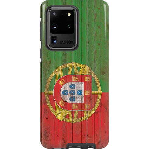 Portuguese Flag Dark Wood Galaxy S20 Ultra 5G Pro Case